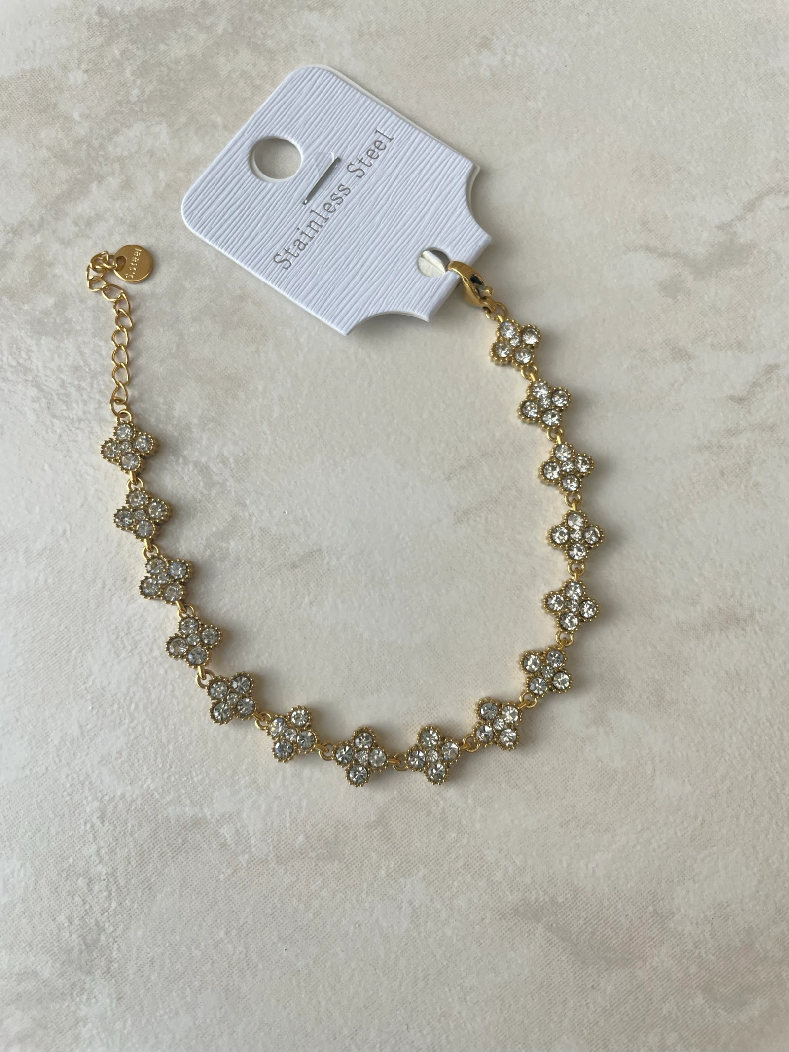 Pulsera de flor engarzada en acero inoxidable, – photo 4